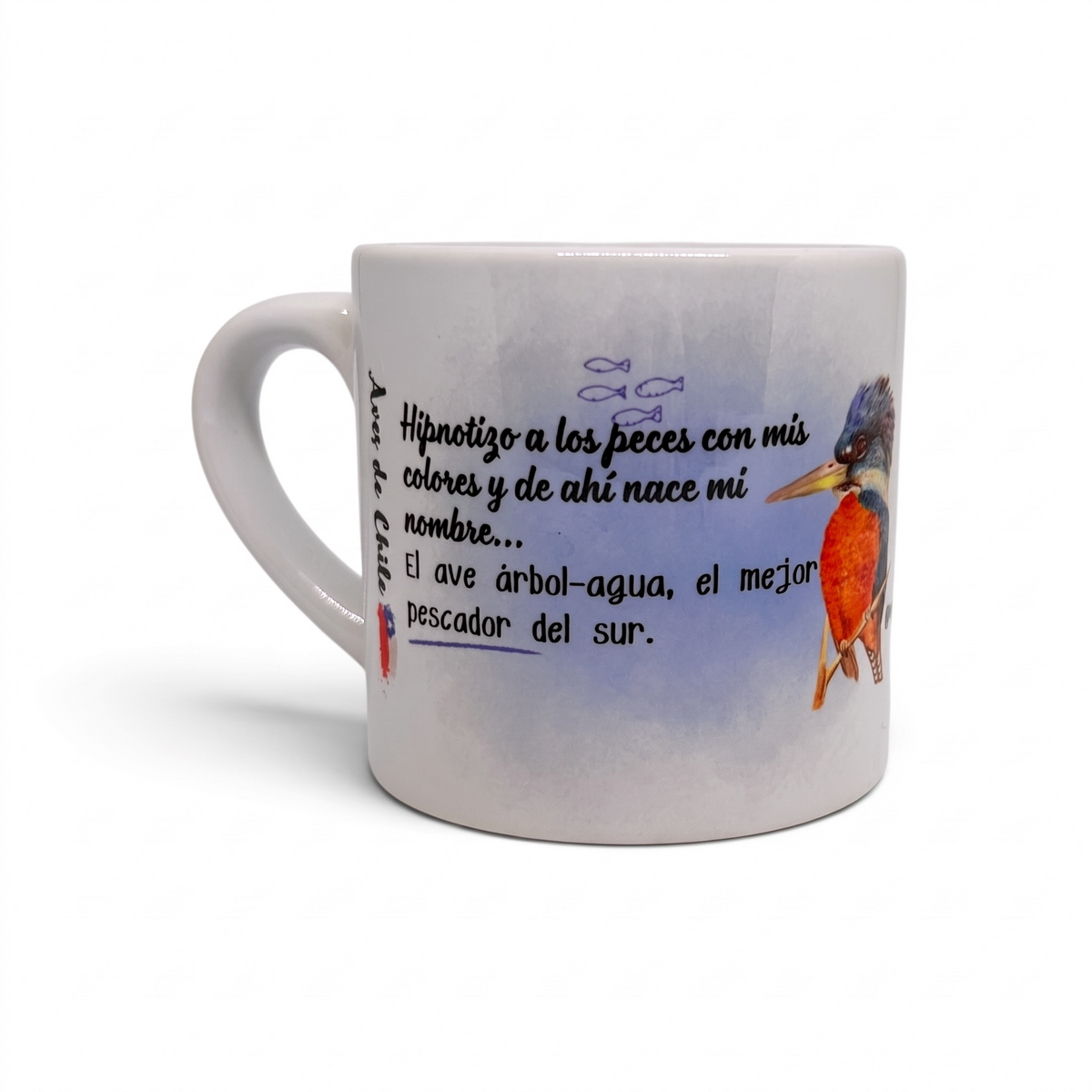 Taza de Cerámica Ilustrada con Aves de Chile Alas y raíces