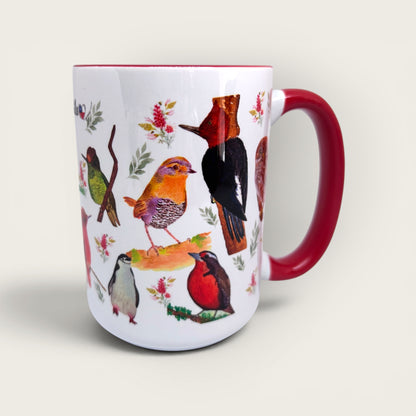 Tazón de cerámica Aves de Chile roja 15 oz