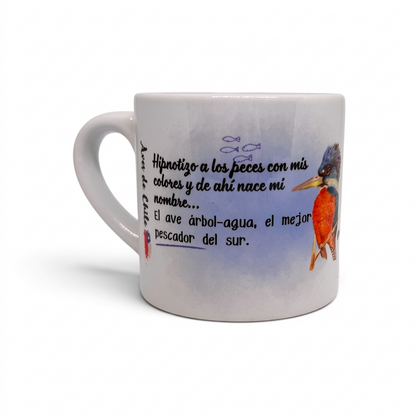 Taza de Cerámica Ilustrada con Aves de Chile Alas y raíces