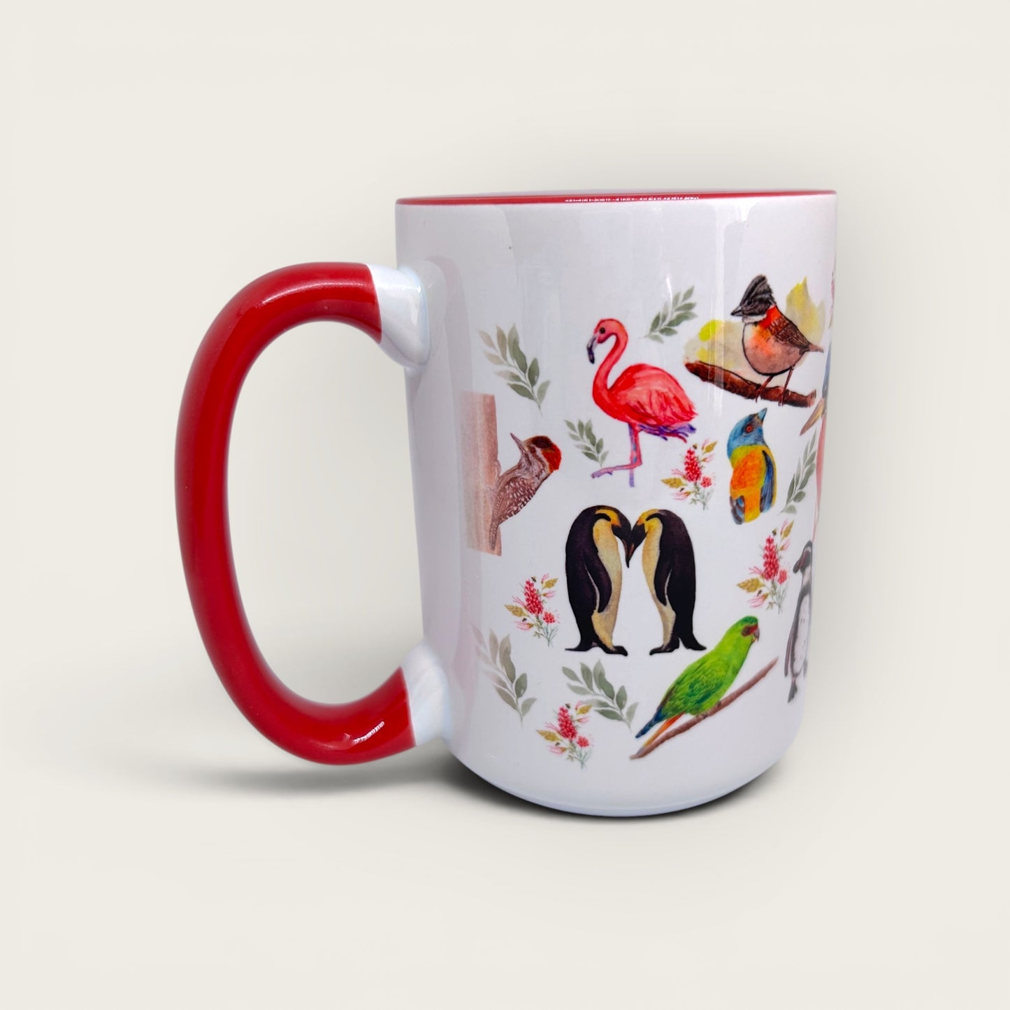 Tazón de cerámica Aves de Chile roja 15 oz