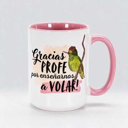Taza de cerámica para profesores de Alas y raíces
