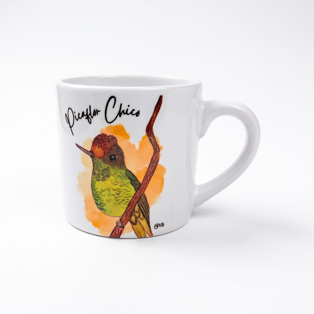 Taza de Cerámica Ilustrada con Aves de Chile Alas y raíces