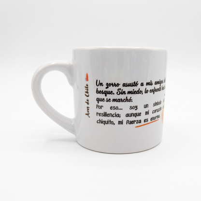 Taza de Cerámica Ilustrada con Aves de Chile Alas y raíces