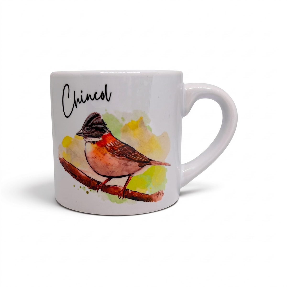 Taza de Cerámica Ilustrada con Aves de Chile Alas y raíces