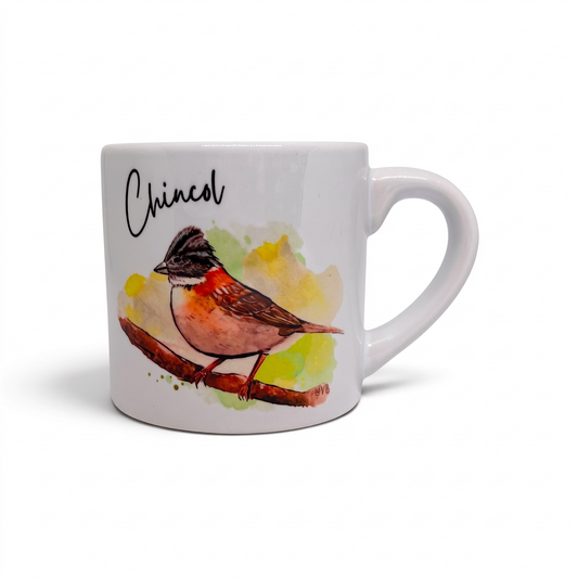 Taza de Cerámica Ilustrada con Aves de Chile Alas y raíces