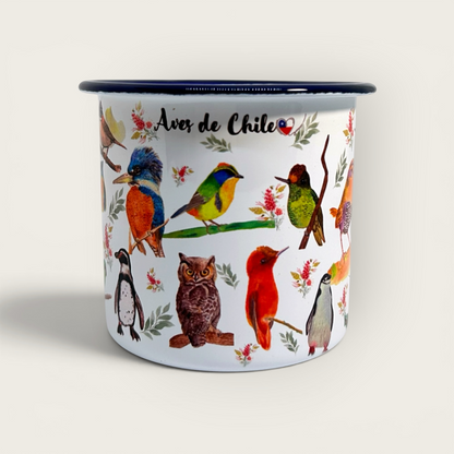Dúo Tazón Enlozado de Aves de Chile