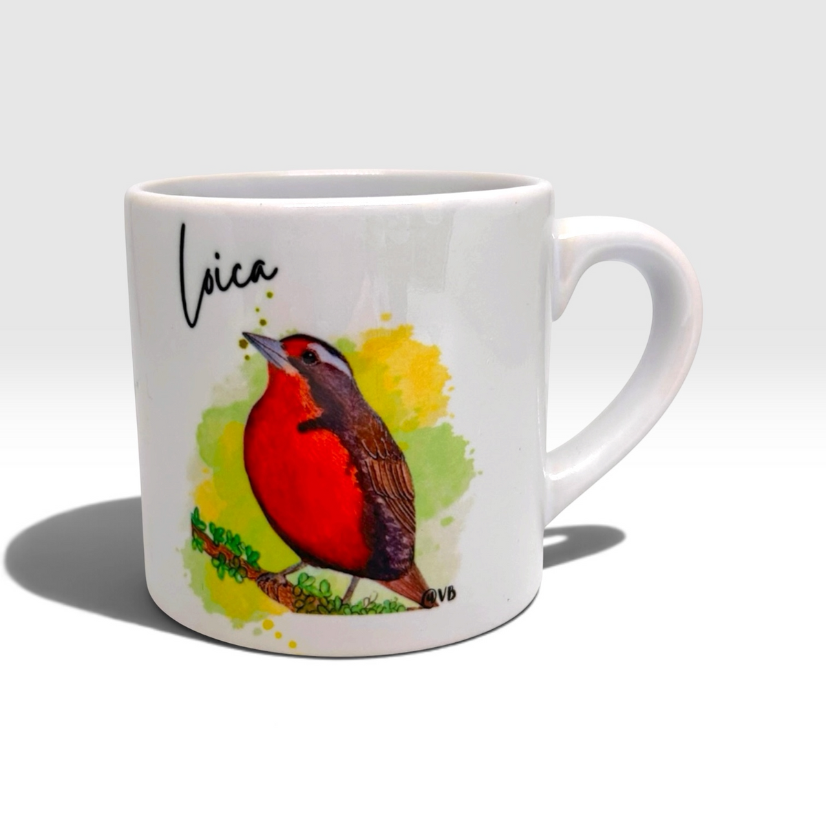 Taza de Cerámica Ilustrada con Aves de Chile Alas y raíces